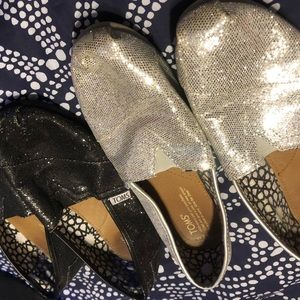 2 Pairs of Glittery Toms